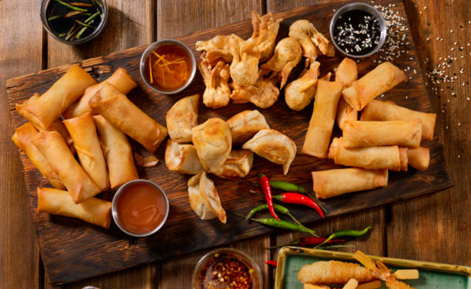 Snack Platter with samosa & Spring roll